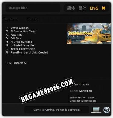 Beavageddon - Trainer Funcional +8 funções