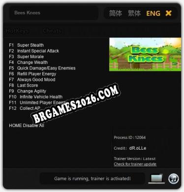 Trainer e cheats para Bees Knees - 12 opções