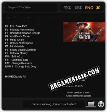 Beyond The Wire: Cheats, Trainer +13 [FLiNG]