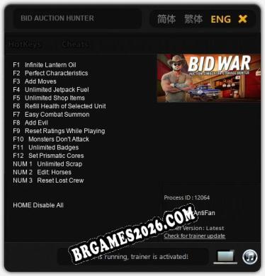Cheats e trainer BID AUCTION HUNTER +15 [Verificado funcionando]