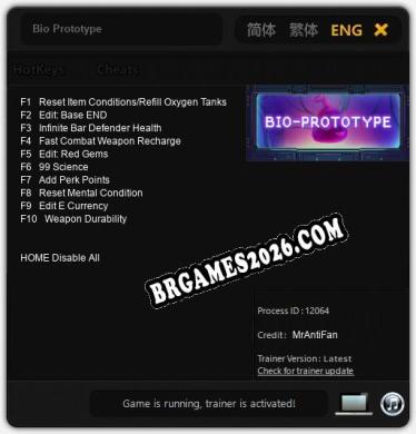 Bio Prototype: Trainer Completo (v1.0.90)