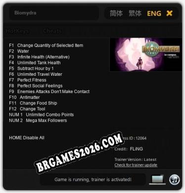 Biomydra: Trainer Gratuito (+14 cheats)