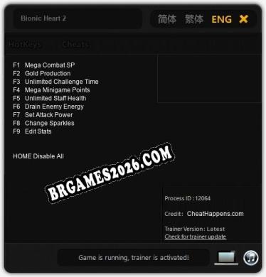 Bionic Heart 2: TRAINER E CHEATS (V1.0.54)
