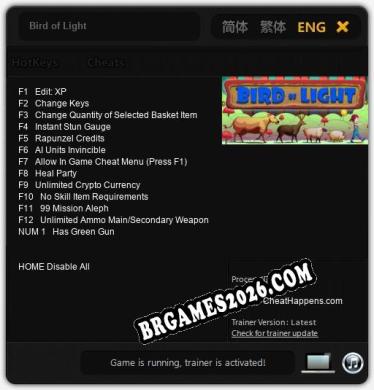 Bird of Light Trainer +13 by CheatHappens.com [Última versão]