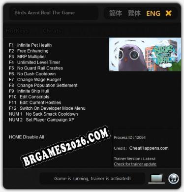 Birds Arent Real The Game Trainer +14 by CheatHappens.com [Última versão]