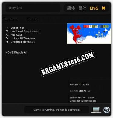 Bitsy Bits: Trainer Atualizado v1.3 (todos os cheats)