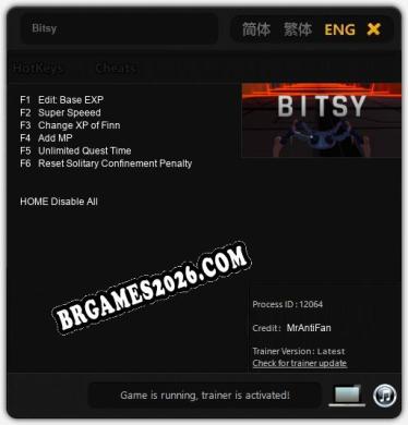 Cheats e trainer Bitsy +6 [Verificado funcionando]