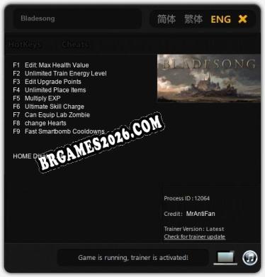 Trainer Bladesong [PC] - 9 funções ativas