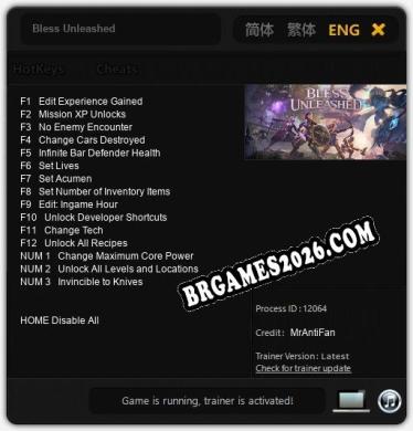 Bless Unleashed Trainer +15 by MrAntiFan [Última versão]