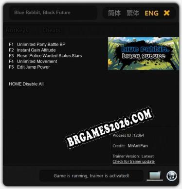 Trainer e cheats para Blue Rabbit, Black Future - 5 opções