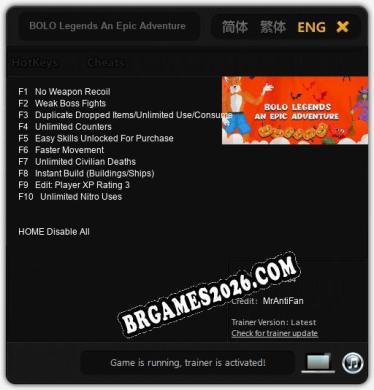 BOLO Legends An Epic Adventure: Cheats, Trainer +10 [MrAntiFan]