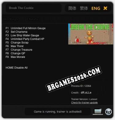 Break The Cookie: Trainer Completo (v2.0.25)