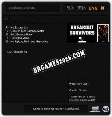 Breaking Survivors: TRAINER E CHEATS (V1.0.10)