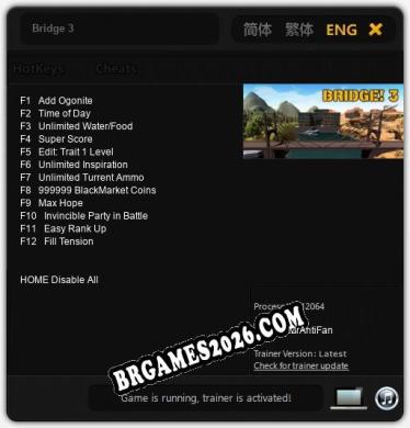Bridge 3 Trainer +12 by MrAntiFan [Última versão]