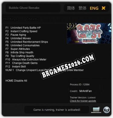 Bubble Ghost Remake Trainer - 13 funções [Download Gratuito]