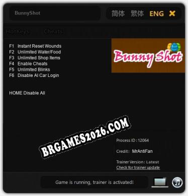 Cheats e trainer BunnyShot +6 [Verificado funcionando]
