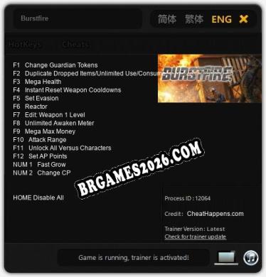 Burstfire Trainer +14 by CheatHappens.com [Última versão]