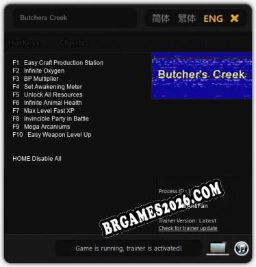 Butchers Creek - Trainer Funcional +10 funções
