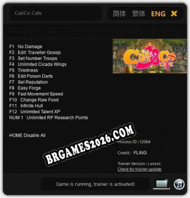 CaliCo Cafe: Trainer Atualizado v1.1 (todos os cheats)