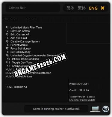 Cheats Calvino Noir - Trainer v3.3 por dR.oLLe