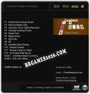 Canfield Solitaire Collection: Trainer Gratuito (+14 cheats)