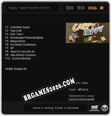 Cheats e trainer Cappy  Tappy Temples of Peril +10 [Verificado funcionando]