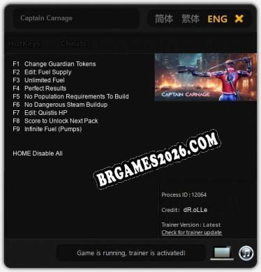 Trainer para Captain Carnage [v1.0.3]