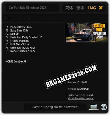 Cheats Car For Sale Simulator 2023 - Trainer v4.3 por MrAntiFan