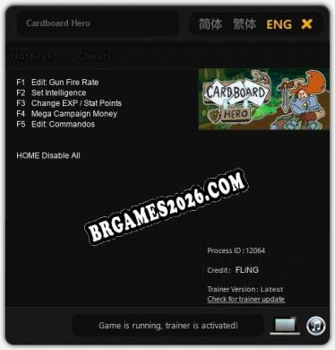 Cheats e trainer Cardboard Hero +5 [Verificado funcionando]