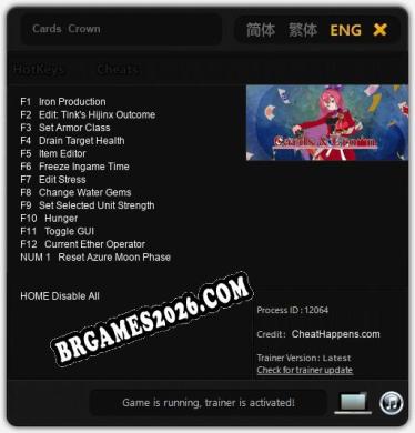 Cards  Crown: Trainer Atualizado v1.7 (todos os cheats)