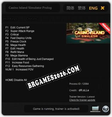 Casino Island Simulator Prologue - Trainer Funcional +13 funções