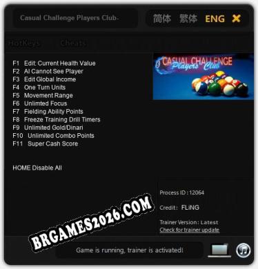 Casual Challenge Players Club- Anime Bilhar game Trainer +11 by FLiNG [Última versão]