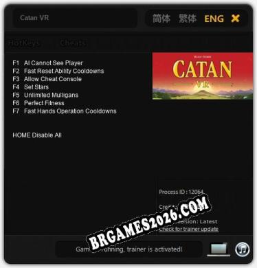 Catan VR: Trainer Atualizado v1.0 (todos os cheats)