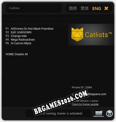 Trainer e cheats para Catlists - 5 opções