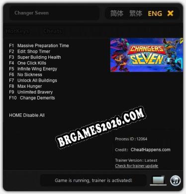 Cheats e trainer Changer Seven +10 [Verificado funcionando]