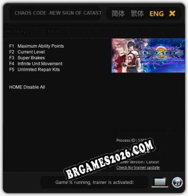 CHAOS CODE -NEW SIGN OF CATASTROPHE-: TRAINER E CHEATS (V1.0.40)
