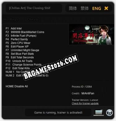 Cheats e trainer [Chillas Art] The Closing Shift  閉店事件 +14 [Verificado funcionando]