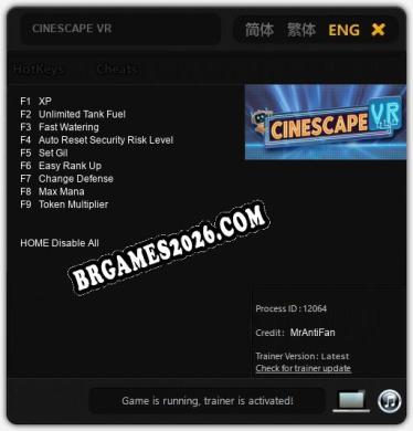 CINESCAPE VR Trainer +9 by MrAntiFan [Última versão]