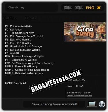 Cinnabunny Trainer +15 by FLiNG [Última versão]