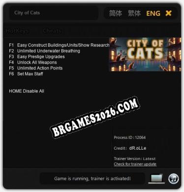 City of Cats Trainer - 6 funções [Download Gratuito]