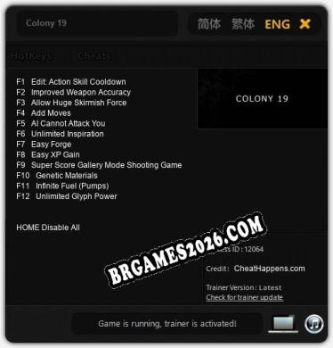 Colony 19: TRAINER E CHEATS (V1.0.18)