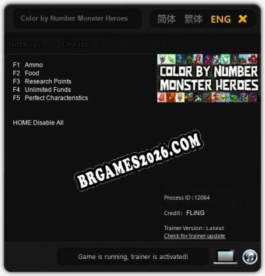 Color by Number Monster Heroes: TRAINER E CHEATS (V1.0.35)