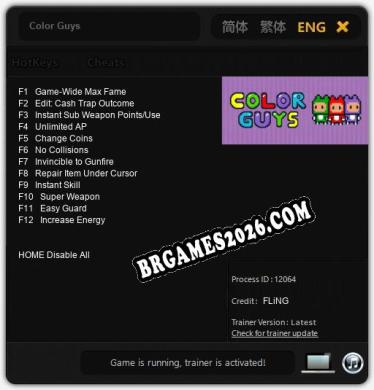 Color Guys - Trainer Funcional +12 funções