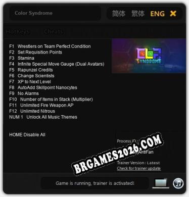 Color Syndrome: TRAINER E CHEATS (V1.0.76)