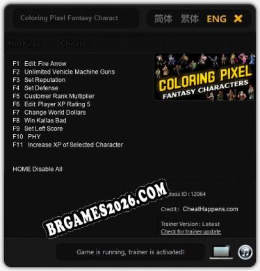 Coloring Pixel Fantasy Characters Trainer +11 by CheatHappens.com [Última versão]