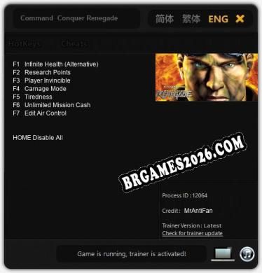 Command  Conquer Renegade - Cheat Trainer +7 [Edição MrAntiFan]