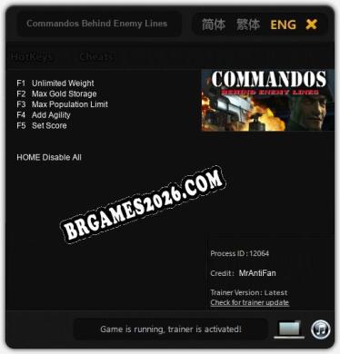 Commandos Behind Enemy Lines Trainer - 5 funções [Download Gratuito]