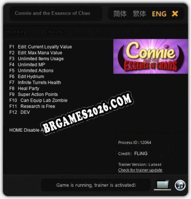 Cheats Connie and the Essence of Chaos - Trainer v2.5 por FLiNG