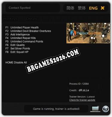 Contact Spotted: Trainer Gratuito (+8 cheats)