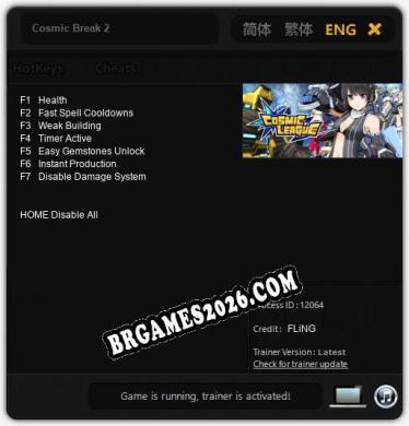 Trainer para Cosmic Break 2 [v1.0.7]